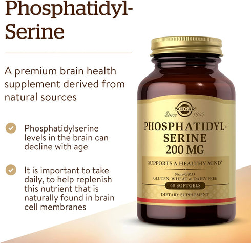 Solgar Phosphatidyl-Serine 200 mg, 60 Softgels - Premium Brain Health Supplement