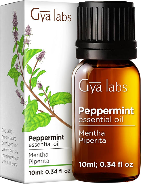 Set Set 2x10ml Lemongrass Essential Oil for Diffuser & Peppermint Oil for Hair - Aromatherapy Grade Essential Oils