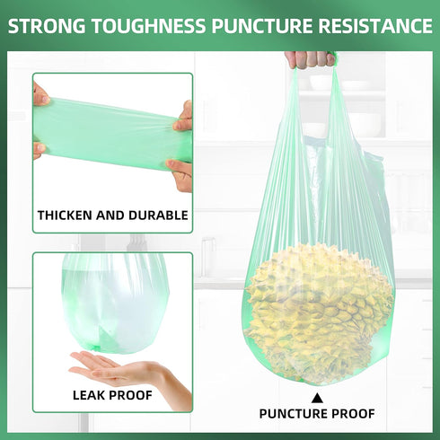 2.6 Gallon Trash Bag, 150 Count, Unscented Strong Handle Tie Garbage Bags for Kitchen, Bathroom, Bedroom, Office