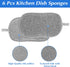 6 Pack Multipurpose Dish Scrubber Sponges | Non-Scratch Microfiber Side for Dishes, Rough Side for Non-Stick Cookware |