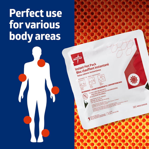 Pack, 6" 6", 24 Pack, Packs Medline Instant Warm Disposable, x per Heat for Pain Relief, Muscle Soreness and Increased
