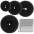 Teenitor Hair Donut, Hair Bun Maker, Black (Extra-large, Large, Medium and Small)
