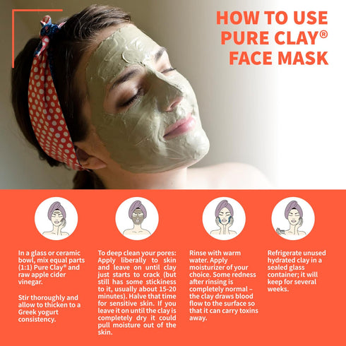 Calcium Bentonite Clay Face Mask, Hydrating Montmorillonite Clay for Deep Pore Cleansing and Facial Skincare