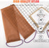 3 Pcs African Exfoliating Net Sponge, Bathing Shower Cloth Kit for Back, Body, Face - Brown