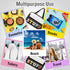 Chenille Letter Clear Makeup Bag Stuff Tote, Preppy Zipper Bag with Handle, Waterproof PVC & Nylon Storage (STUFF-Black)