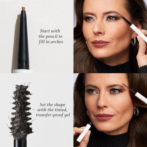 Julep Brow 101 Sculpting Pencil & Tinted Brow Gel Set, Dual-Ended Eyebrow Tool for Perfectly Defined Medium Brown Brows