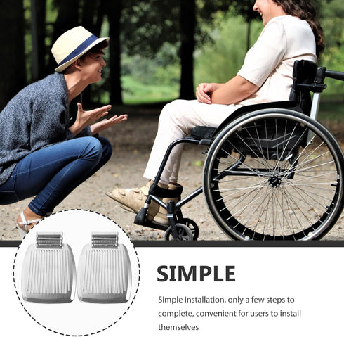 1.9cm Hemobllo Universal Wheelchair Leg Rest Thick Aluminum Alloy Footplates Pair, Heavy Duty Elevating Footrest