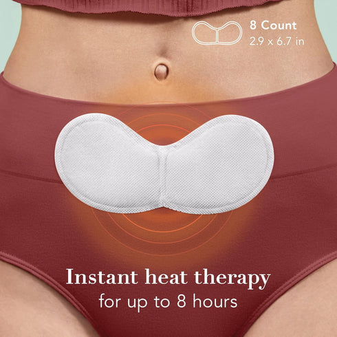 Rael Heating Pad, Herbal Heating Patches for Cramps, Large Size for Extra Coverage, 8 Count