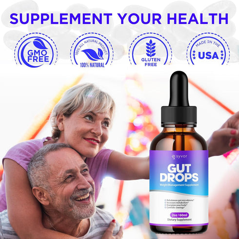 Syvor (2 Pack) (60 Gut Drops, Official Gut Drops Liquid Supplement Advanced All Natural Vitamin Formula, GutDrop