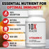 10X Health Vitamin C Supplement - Immune Support with 1000mg Ascorbic Acid - Great for Overall Health & Wellness - 120