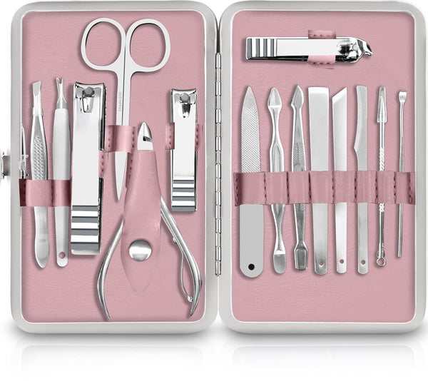 Utopia Care Manicure Kit, 15 Piece Professional Stainless Steel Nail Clippers Set for Men and Women with Travel Case,