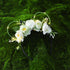 White Rose Flower Light Up Mouse Ear Headband, Floral Headwear for Women Girls, Wedding Party Costume