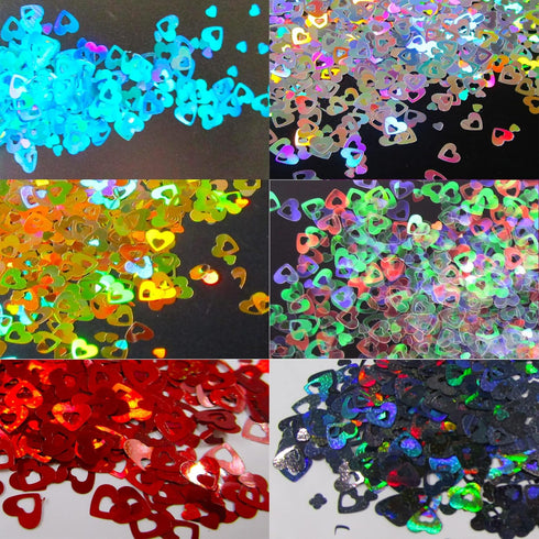LoveOurHome 60g Valentine Holographic Heart Chunky Glitter - Resin Accessories Craft Supplies for Nail Art Decor