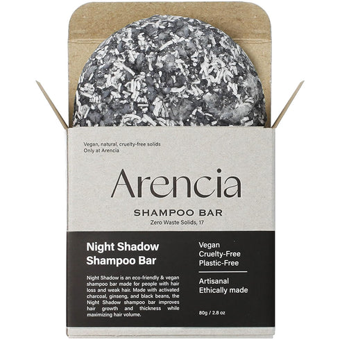 Night Shadow Biotin Shampoo Bar for Regrowth & Hair Loss, Darkening Gray Hair, Strengthening & Volumizing, Vegan,