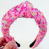 XIMA 3 PCS Sequin Headbands for Women and Girls, Neon Rainbow Sparkle Statement Top Knot Holiday Hair Accessories