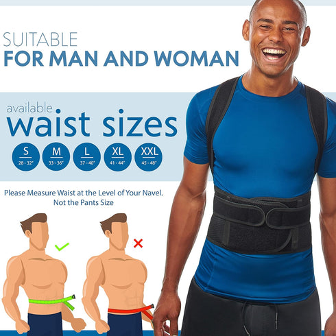 Back Brace Posture Corrector for Men and Women, Adjustable Support for Upper and Lower Back Pain Relief, Muscle Memory