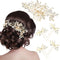 Yeshone 5 Pieces Wedding Hair Comb, Bridal Hair Pins with Crystal Pearl Accessories for Bride Women (Gold)