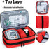 CURMIO Insulated Insulin Cooler Travel Case, Double Layer Storage Bag for Diabetic Supplies, Red, Empty Bag Only