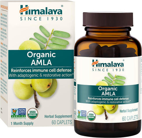 Himalaya Organic Amla Natural Antioxidant, 60 Caplets, 1 Month Supply for Immune Support