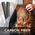 Professional 8.8 Inch Tail Comb - Black Carbon Fiber & Stainless Steel Pintail - Lightweight, Anti Static, Heat