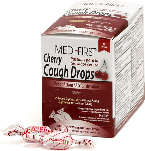 Medique Medi-First 81550 Cherry Cough Drops, 50 Drops