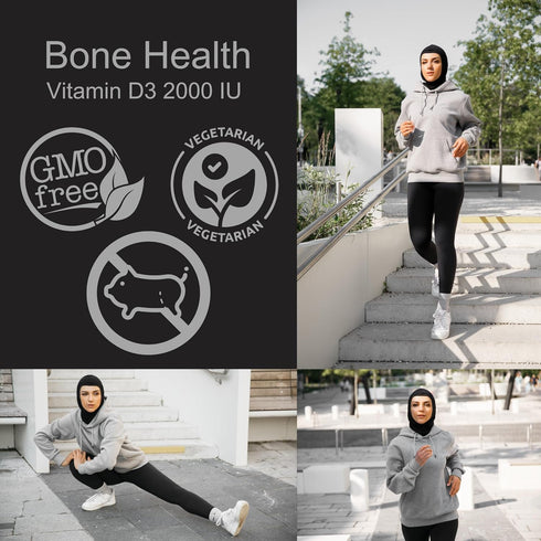Halal Vitamin D3 Gummies for Adults, 1000IU - 2000IU - Supports Bone, Immunity, Heart Health - 45-90 Servings