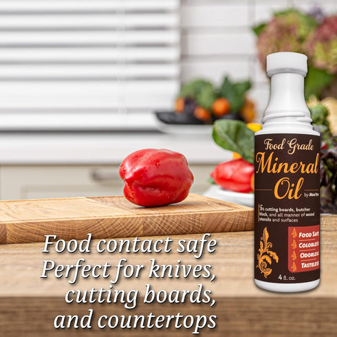 Easy-Applicator Mineral Oil for Cutting Boards and Wood Care, Ultrapure Food Grade, 4oz with Foam Applicator Tip, 2