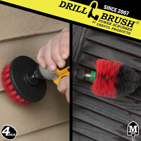 Outdoor Cleaning Supplies - Stiff Bristle Outdoor Power Scrubber - Concrete and Brick Stain Remover - Concrete Pools