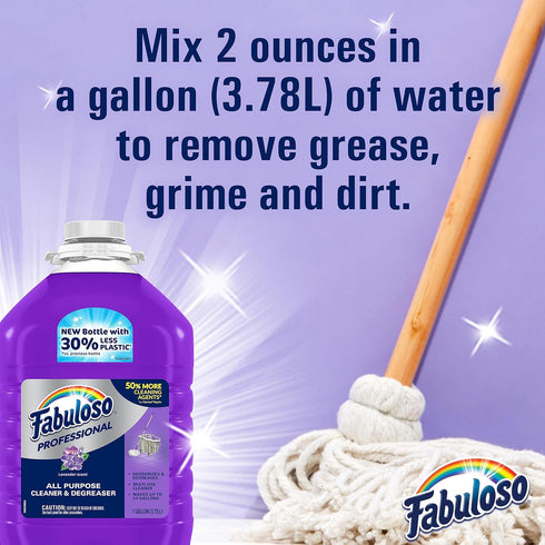Fabuloso Professional All-Purpose Cleaner & Degreaser, Lavender, 1 Gallon (Pack of 1)
