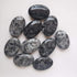 Black Labradorite Polished Stones, Synthesis Oval Healing Palm Pocket Stone for Indoor Fountain Massage Energy