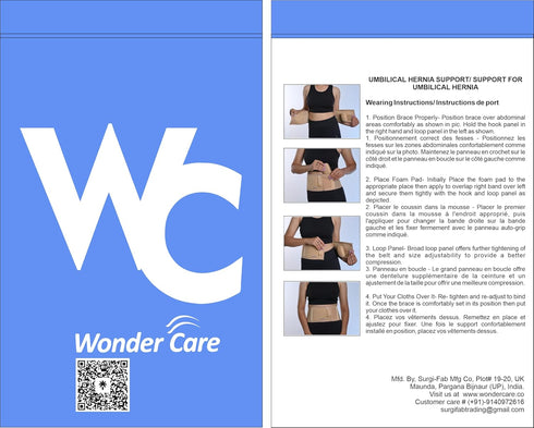 Wonder Care Umbilical Hernia Support Belt, Abdominal Binder for Navel Hernias, Pain Relief Brace (S)