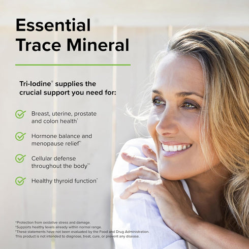 Terry Naturally Tri-Iodine 3mg, 90 Capsules, Supports Cellular Defense & Hormone Balance, Non-GMO