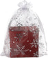 SUNGULF 100pcs Snowflake Organza Pouch Bag - Drawstring Strong Christmas Gift Candy Jewelry Party Wedding Favor Bags