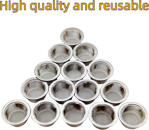 15pcs 1/2 Inch Pipe Screens - Premium 304 Stainless Steel Pipe Screen Filters with Metal Storage Box