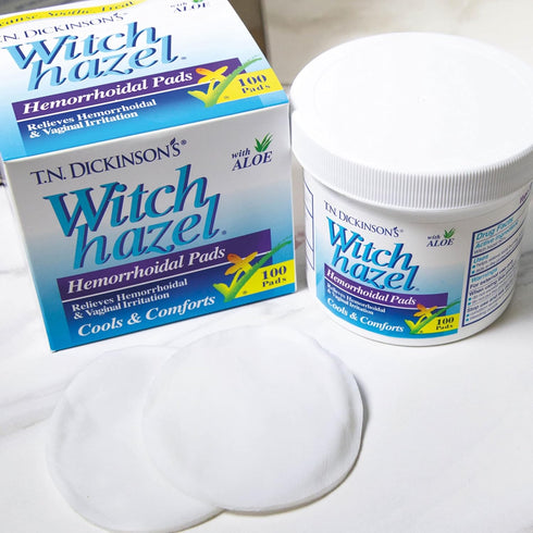 T.N. Dickinson's Hemorrhoidal Pads with Witch Hazel and Aloe, Clear, 100 Count
