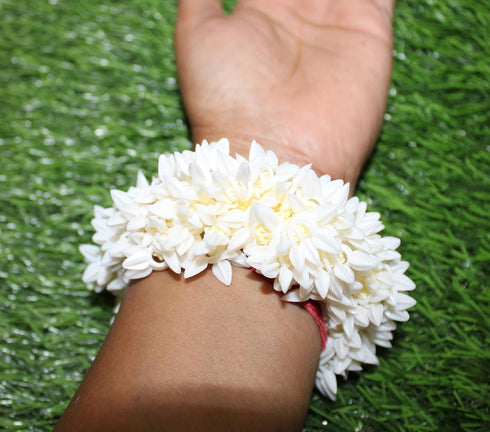 Shilppam White Gajra Hair Band for Women & Girls (Pack of 2), Traditional Floral Hair Jewelry for Weddings and Festivals