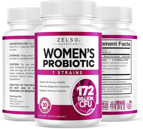 ZELSO Women's Probiotic, 175 Billion CFU Probiotic Supplement Designed for Ultimate Women's Health, 30 Day Supply