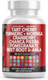 Clean Nutraceuticals Tart Cherry Extract Capsules 20,000mg, 120 Ct - with Turmeric 8000mg, Moringa 4000mg, Cranberry