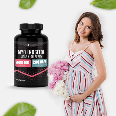 Myo Inositol 2000mg, 200 Capsules, Ultra Strength for Healthy Ovarian Support, Vitamin B8, Made in The USA