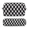 Makeup Bag Checkered Cosmetic Bag - Black Makeup Pouch with Large Capacity and Makeup Brushes Storage Bag