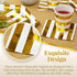 SILVER SPOONS Gold Napkins for Wedding Reception - 36 Piece, 5” x 5” 3-ply Cocktail Napkins for Party, Stripe Design