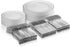 125 Piece Silver Dinnerware Party Set - 50 Silver Rim Plastic Plates, 25 Dinner Plates, 25 Dessert Plates, 25 Forks, 25