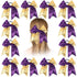 Oaoleer 12 Count 7" Hair Ties for Girls - Large Sparkly Sequin Glitter Cheer Bows, Purple & Gold