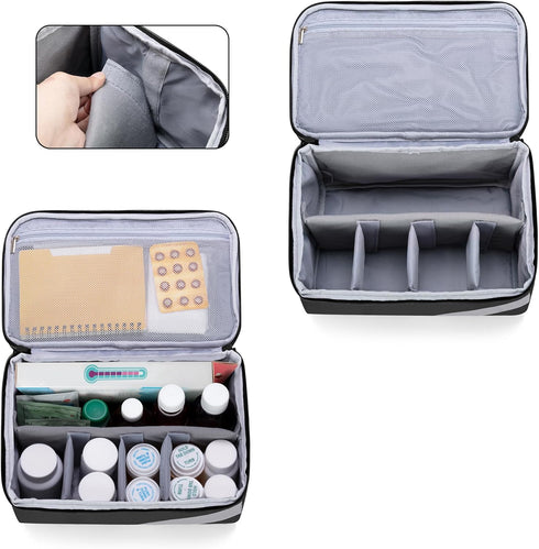 Trunab Medicine Storage and Organizer Bag Empty, Pill Bottle Organizer with Portable Small Pouch, Home First Aid Box