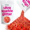 Hemway Premium Ultra Sparkle Glitter - Multi Purpose Metallic Flake for Arts, Crafts, Nails, Red Holographic