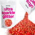 Hemway Premium Ultra Sparkle Glitter - Multi Purpose Metallic Flake for Arts, Crafts, Nails, Red Holographic