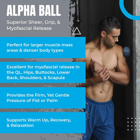 Tune Up Fitness – Alpha Ball, Larger Sized Yoga Massage Therapy Ball for Deep Tissue Myofascial Release and Pain Relief