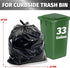 33 Gallon Trash Bags, 30 Micron Heavy Duty Pure LDPE Garbage Can Liners, 33" x 39" Large, Black, 100 Count by Bagtron
