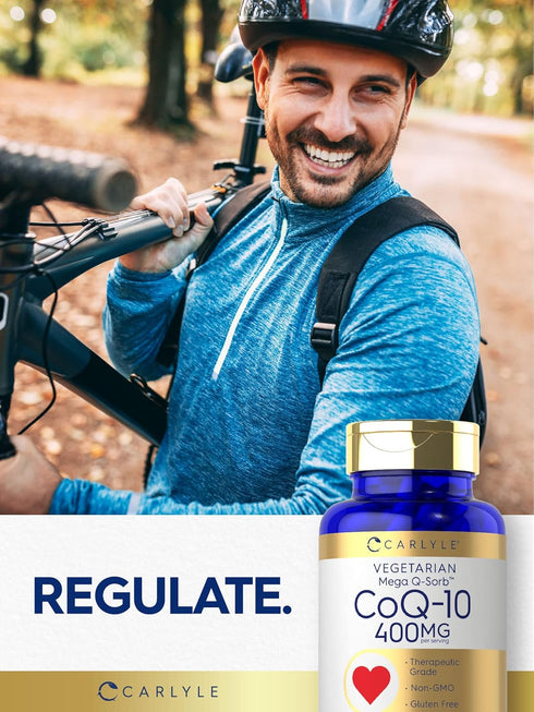 Carlyle CoQ10 400mg Supplement, 90 Count, Vegetarian, Non-GMO, Gluten Free