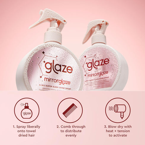 glaze MirrorGlaze Super Sleek Hair Shine Spray - 6.4 oz, Transforms Frizz to Glass-Like Shine, Protects from Heat